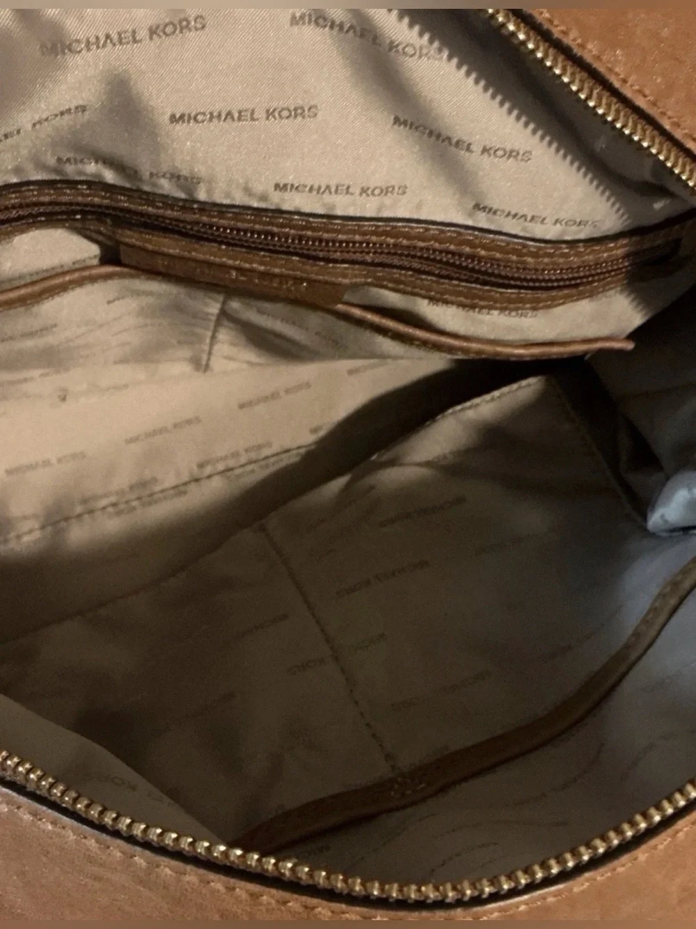 Michael Kors Astor Studded Satchel Top Handle Crossbody Shoulder Bag Brown EUC